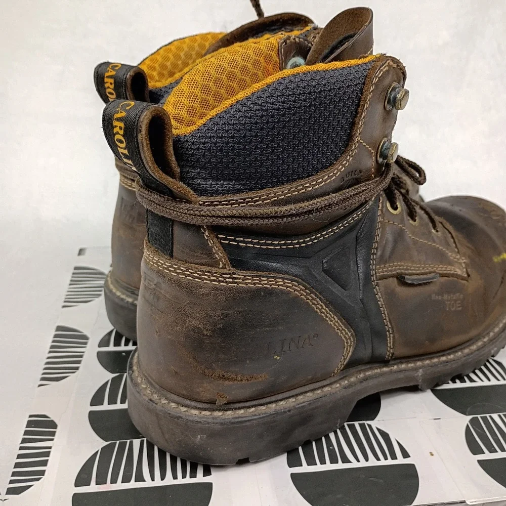 Carolina Mens Waterproof N‎ Work Boots Brown Leather Oil Resistant 9